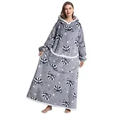 JOREAY Übergroße Hoodie Decke mit Ärmeln für Damen Herren, Sherpa Kuschelig Deckenpullover, XXL Deckenhoodie Kuschelhoodie