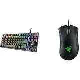 Trust Gaming 24068 Tastatur mit TKL-Design GXT 833 Thado - Beleuchtete Tastatur mit Deutsches QWERTZ Layout & Razer DeathAdder Essential (2021) - Essentielle Gaming-Maus mit optischem 6.400-DPI-Sensor