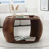 FineBuy Couchtisch Sheesham Braun 60 x 60 x 40 cm