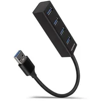 AXAGON HUE-M1A Superspeed USB-A Mini Hub, 4x USB 3.0 - 20cm, schwarz 4 Port USB 3.0-Hub Schwarz