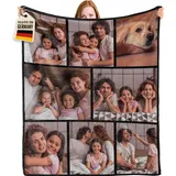 Bemaystar Personalisierte Geschenke - Personalisierte Decke, Decke mit Foto, Fotodecke mit Eigenem Foto, Geschenke für Mama Papa Kind Freunde Haustier Familie,Geschenke zum Muttertag Vatertag