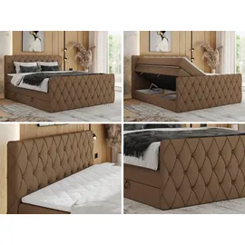 MKS Meble Boxspringbett mit Bettkasten, - Braun - Maße cm B: 121 H: 110