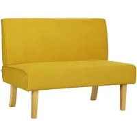 Homcom 2 Sitzer Sofa, Couch mit Cord-Optik, Holzbeine, Gepolsterter