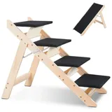 Clanmacy Hunderampe 2-in-1 Hundetreppe Hunderampe Faltbar aus Holz Haustiertreppe Bis 80kg (1-St), Holzklappbare, Anti Rutsch