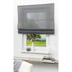 Lysel Outlet Raffrollo grau, transparent mit Schnurzug "(B x H) 60cm * 170cm"