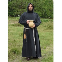 Battle Merchant Wikinger-Kostüm Mönchskutte Benedikt, schwarz S/M schwarz S, M - S, M