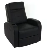 Fernsehsessel Durham, TV Sessel Relaxsessel Liegesessel, Kunstleder ~ schwarz