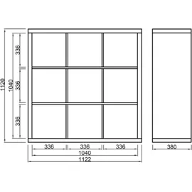 Bega Consult Raumteiler Style 112 x 112 x 38 cm weiß