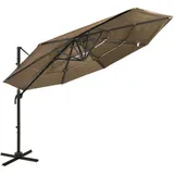 Sonnenschirm mit Aluminium-Mast 4-lagig Taupe 3x3 m