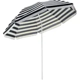 outtec Höhenverstellbarer Sonnenschirm Ø 200 cm Blau/Weiß