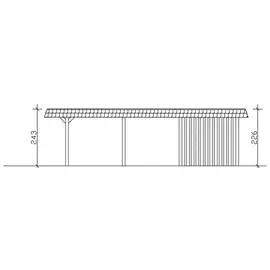 SKANHOLZ Wendland Einzel-Carport 3,62 x 8,70 m weiß inkl. Abstellraum