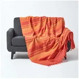 Homescapes Morocco Tagesdecke 225 x 255 cm Orange/Terracotta gestreift