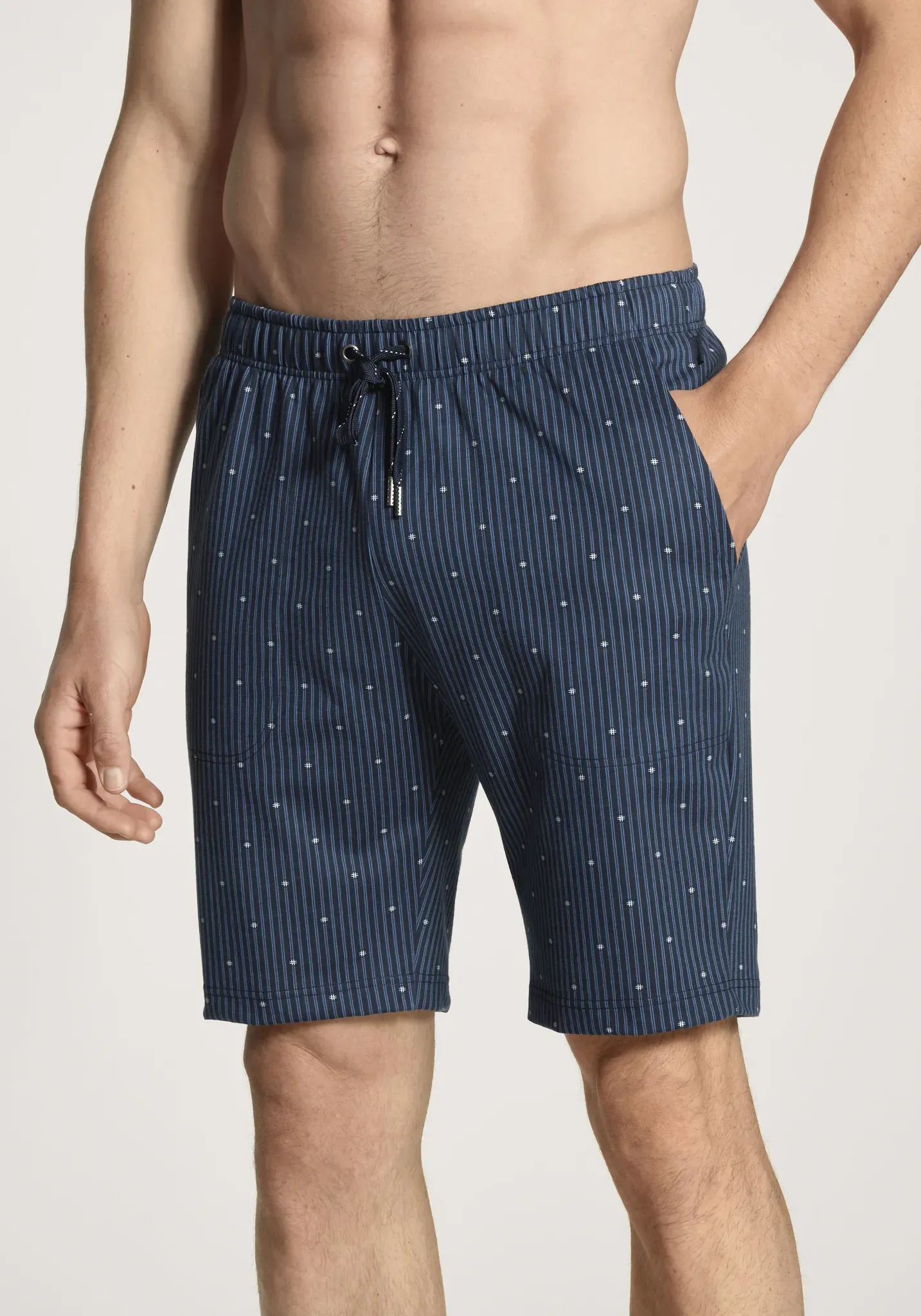 CALIDA Bermudas »Remix Basic Sleep«, mit geöstem Tunnelzugbund mit Jerseykordel CALIDA indian blue L (52/54)