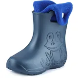 Ladeheid Eva Kinder Jungen Mädchen Gummistiefel Regenschuhe gefüttert Regenstiefel Gummischuhe LA-CA-04 (Metallisches Blau/Marineblau-2, 22/23 EU) - 22/23