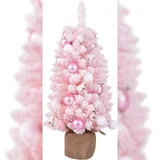 Costway Künstlicher Weihnachtsbaum rosa 90 cm