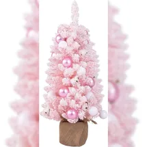 Costway Künstlicher Weihnachtsbaum rosa 90 cm