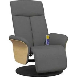 vidaXL Massagesessel mit Fußteil Dunkelgrau Stoff - vidaXL
