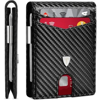 TEEHON Geldbörse Herren Slim Wallet Geldbörse schwarz