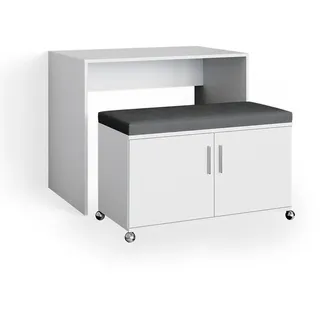 Vicco Schreibtisch Flona Weiß, 93.2 cm,
