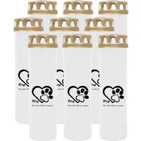 HS Candle Grabkerze GK-03859 (9-tlg), Grabkerze Brenndauer 170 Stunden mit Motiven