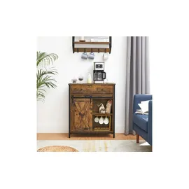 VASAGLE Sideboard 70 x 80 x 30 cm Braun/Schwarz