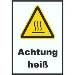 HB-Druck Achtung heiß Schild A6 (105x148mm)