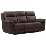 vente-unique Relaxsofa 3-Sitzer - Büffelleder - Braun - PAKITA