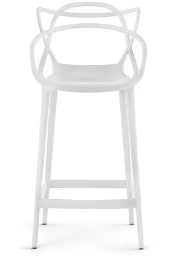 Kartell Barhocker Masters Stool weiß, Designer Philippe Starck & Eugeni Quitllet, 99x57x47 cm