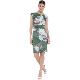 Swing Cocktailkleid bedruckt Scuba Grün 46