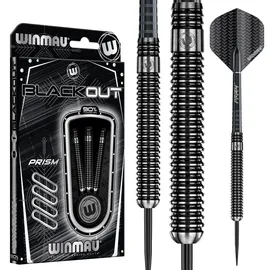 WINMAU Blackout 22g Profi Wolfram Steeltip Dartpfeile Set mit Flights und Schäfte