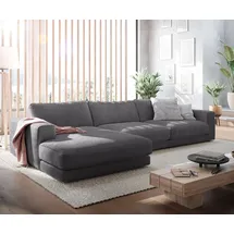 DeLife Ecksofa Cubico 350x190 cm Cord Anthrazit Recamiere links