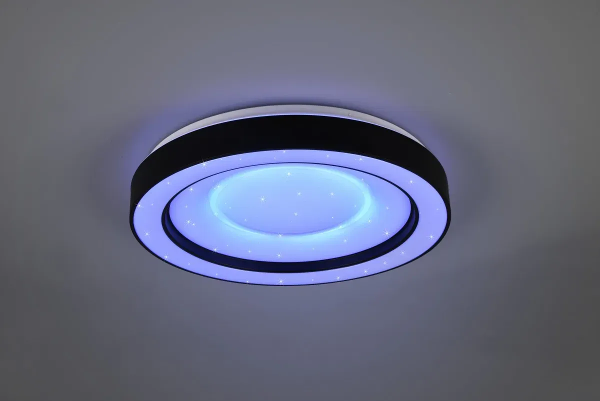 Trio R65091032 LED Deckenleuchte Arco 1x22w | 2500lm | 2700K-6000K | RGB - dimmbare, Speicherfunktion, Fernbedienung, Nachtmodus, Stellar-Effekt, schwarz
