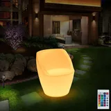 Eurotondisplay LED Gartenleuchte eckig wiederaufladbar RGBW mit Fernbedienung