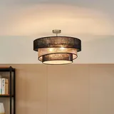 LINDBY Deckenlampe Ayvira, schwarz/gold, Textil, 56 cm, E27