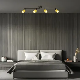 Briloner Deckenleuchte, Schwenkbar, GU10 Fassung, schwarz-gold, 70,5 x 8 x 11 cm - Schwarz