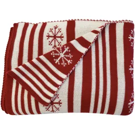 Primera Strickdecke 130 x 170 cm Rot/Beige