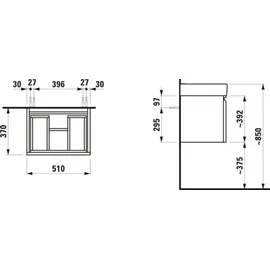Laufen Pro S Waschtischunterschrank, 1 Auszug, H4830220954801,