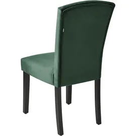 Beliani Esszimmerstuhl 2er Set PISECO Samtstoff Dunkelgrün