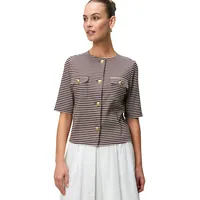 Zero Blazer-Jacke mit Streifen in BrownCream | Gr.: 40
