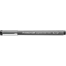 Staedtler pigment liner, Linienbreite 0,05 mm, dokumentenechte Pigmenttinte, lange Metallspitze, lange Lebensdauer, 10 Fineliner im Kartonetui, 308 005-9