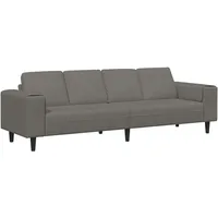 VidaXL Stoffsofa mit Kissen Hellgrau 208 cm Cordstoff