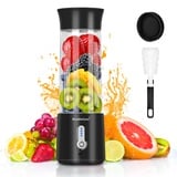 Mixer für Shakes und Smoothies, 500 ml elektrischer Entsafter, 4000 mAh smoothie maker to go mit BPA-freiem Material, USB-aufladbarer Frischsaft-Mixer für Fitnessstudio, Outdoor,black