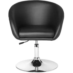 Kadima Design Loungesessel `Lift`, Retro-Design, verstellbare Sitzhöhe, Trompetenfuß. Schwarz, 62x55x84 cm