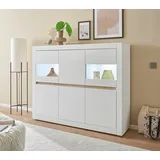 INOSIGN Highboard »Chester, Weiß Matt«, B/H/T: ca. 165x132x42 cm - weiß