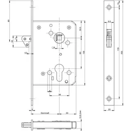 BKS Schiebetür-Einsteckschl.0375 PZ 20/55/60/8mm silber
