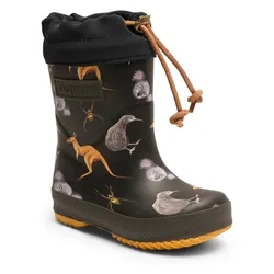 Gummistiefel BISGAARD "thermo rubber", Kinder, Gr. 30, schwarz (aussie), Gummi, Basic, Schuhe, Winterstiefel, Regenstiefel, Matsch Schuh mit Zugkordel
