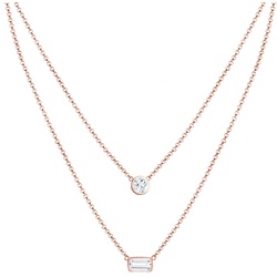 Elli PREMIUM Elli PREMIUM Halskette Layer Rechteck Geo Topas Edelstein 925er Silber Ketten   Damen 