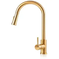 Wasserhahn Armatur Küche Mischbatterie Ausziehbar Armatur Brause Classic Gold