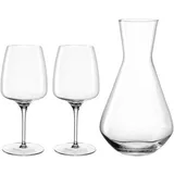 LEONARDO Weinset Klar, Glas, 3-teilig, 24.5x25.7x19.3 cm,