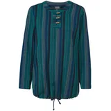 DW-Shop Baumwoll-Bluse Streifen Blau 44